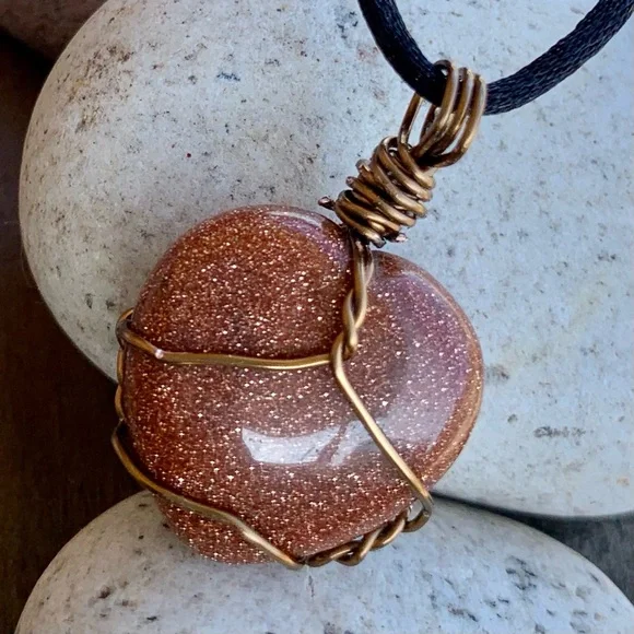 Goldstone Heart Necklace - Picture 4 of 6